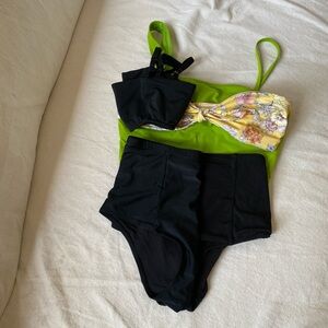 Mix matched swim bikini tops and bottoms